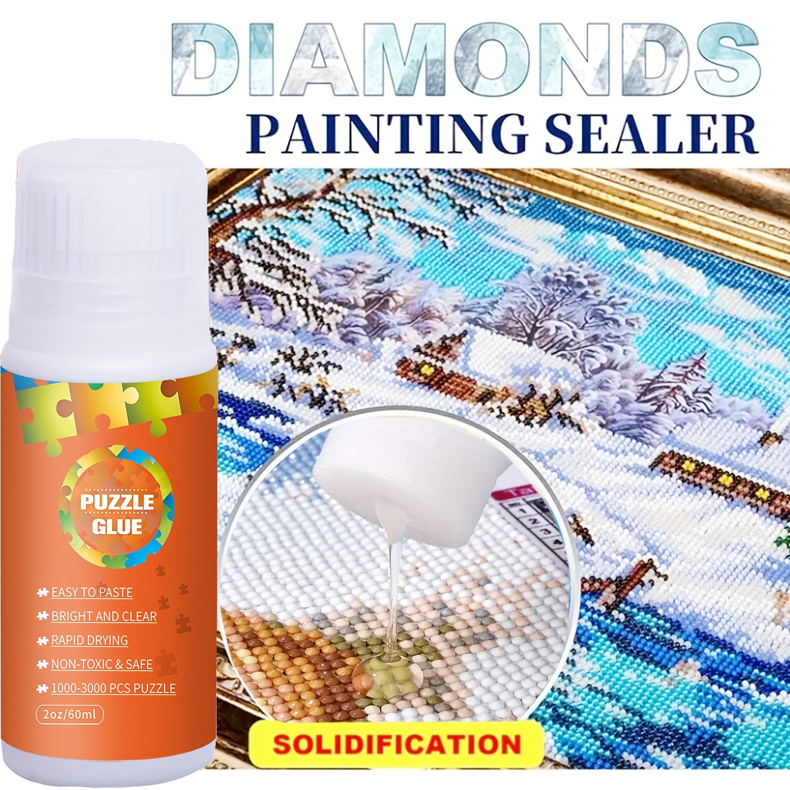 Puzzle Glue Clear with Applicator, Jigsaw Puzzle Glue for Adults and Kids,  Puzzle Clear Glue for 1000/1500/3000 Pieces of Puzzle for Paper and Wood