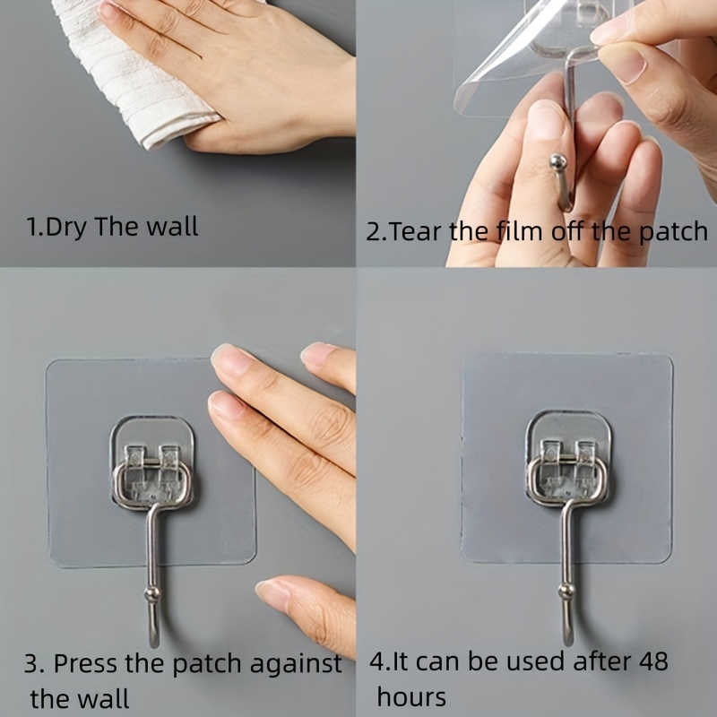 5pcs Adhesive Hooks For Hanging Heavy Duty Wall Hooks Self - Temu