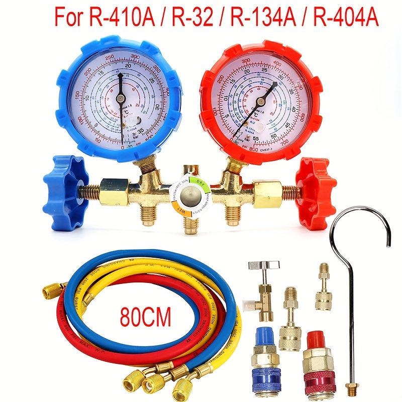 merilnikov za 3-smerno AC diagnostiko za polnjenje, ustreza R32 R410a R-404A R-134a, merilnik za hladilni sistem avtomobilskega zraka