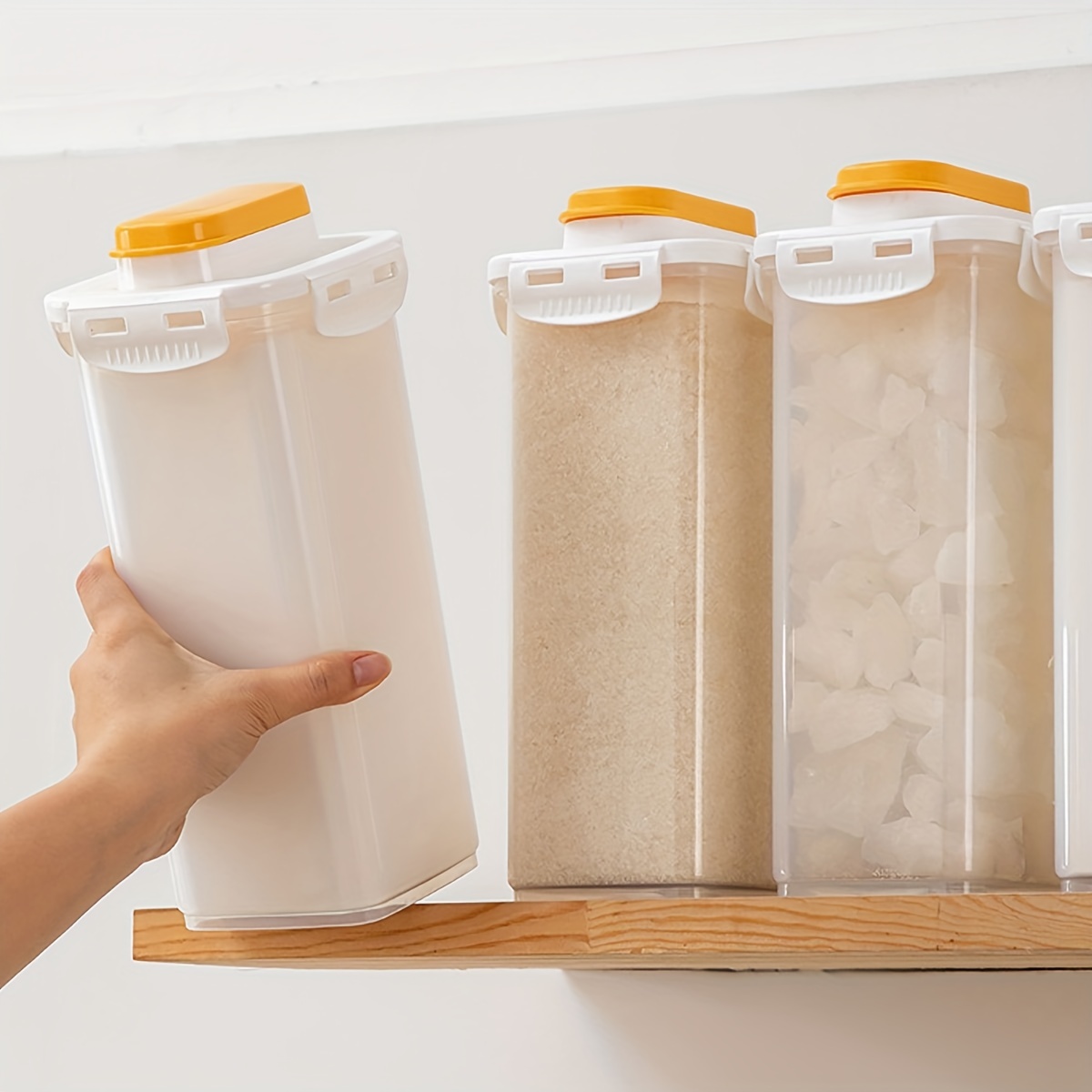 Plastic Square Storage Bottle With Lid - Kitchen Pantry Organization