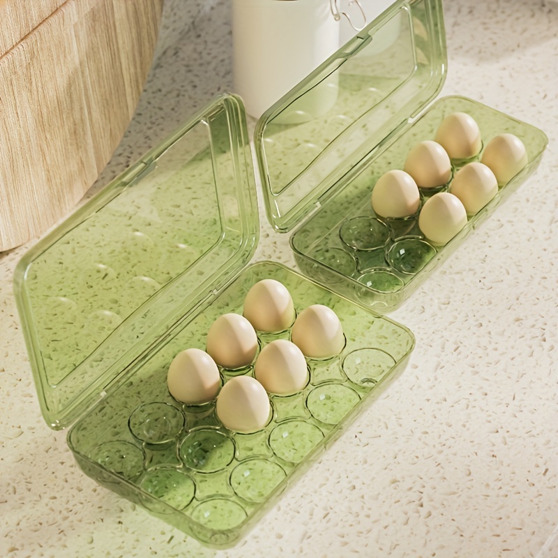 Green Creative Flip Egg Storage Rack, Refrigerator Egg Holder For Freezer, Egg  Storage Container Organizer, Transparent Plastic Storage Container - Temu