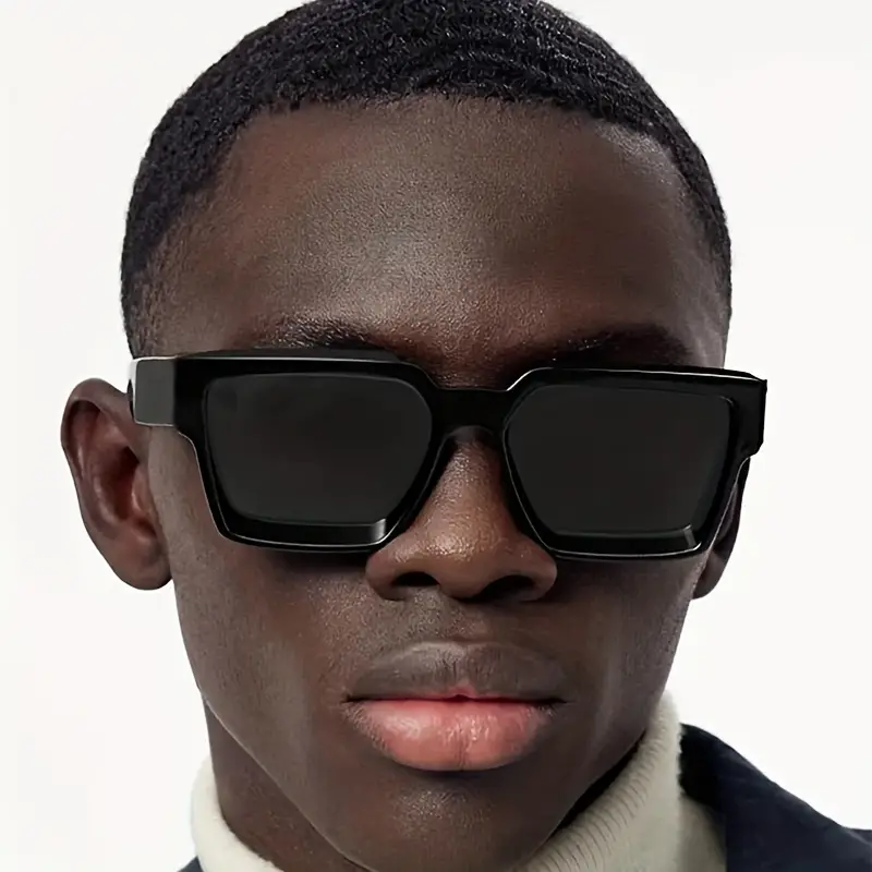 2023 New Thick Frame Sunglasses Fashion Square Frame Sunglasses Personality  Large Frame Mens Sunglasses Gift Mirror Box Mirror Cloth | Shop On Temu And  start Saving | Temu
