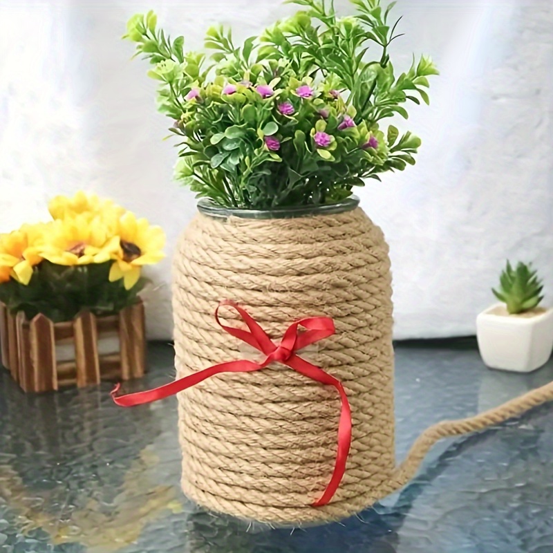 

1 Roll 33 Feet/393.7 Inches Natural Thick 10mm Jute Rope With Strong Rope Craftsmanship, Suitable For Diy, Handicrafts, Packaging, And Flower Bundling