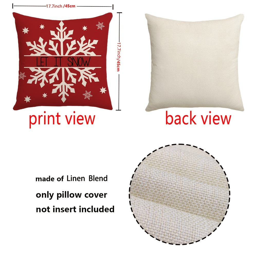 Christmas Pillow Cover 4pcs/set 17.7x17.7 Inches, Red Plaid