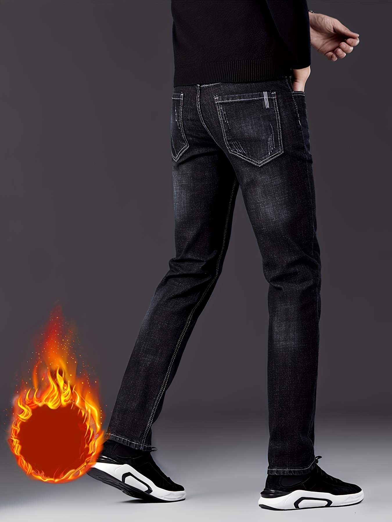 Classic Design Semi formal Jeans Men's Casual Stretch Denim - Temu