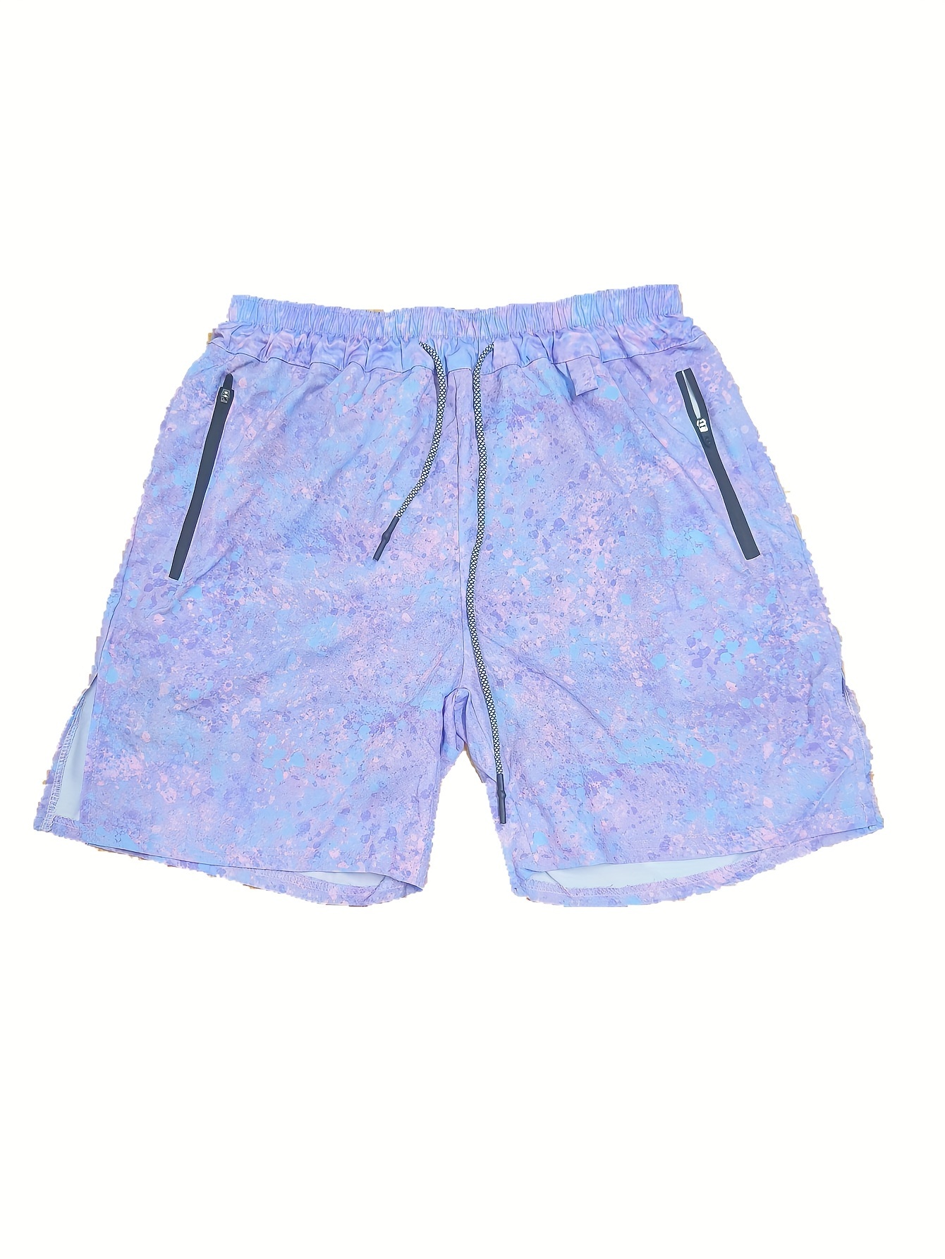2-in-1 Double Layer Shorts With Inner Zipper Pocket, Men's High Stretch Sports Shorts For Summer Gym Workout Training