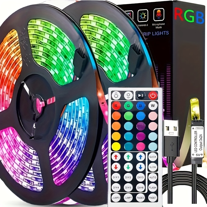 

1set 65.6 Ft Rgb Led Light Kit, 44-key Remote Control Usb Flexible Light Bar, Suitable For Halloween, Christmas And Birthday Parties, Bedroom, Living Room Background Decoration