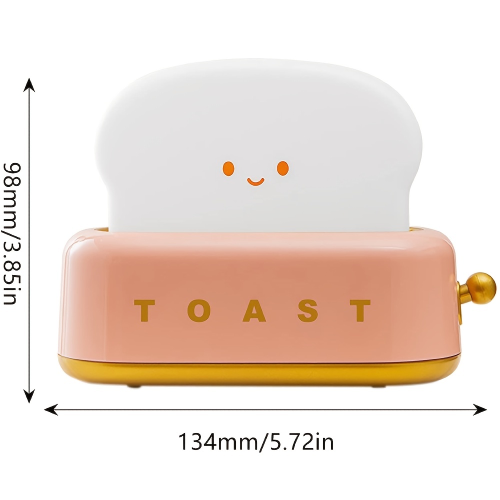 Cute Desk Decor Toaster Lamp Kawaii Led Toast Bread Night - Temu