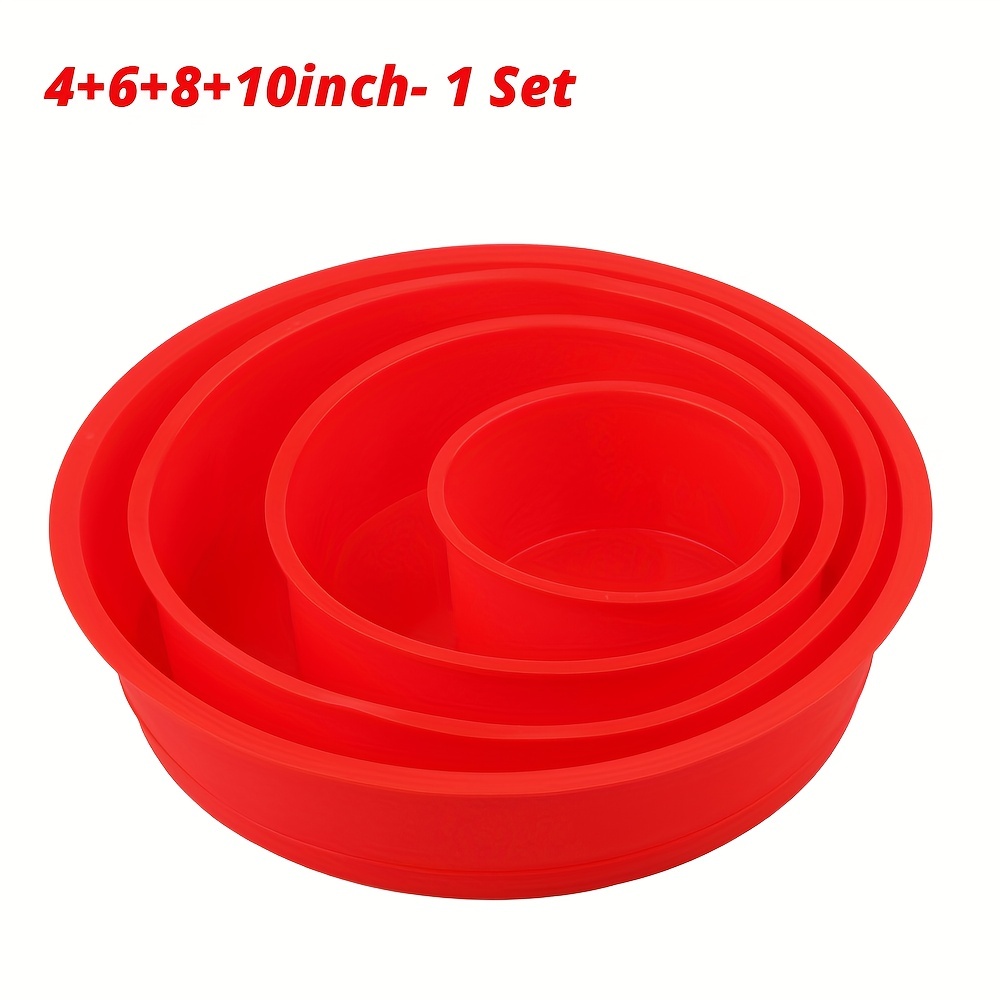 SILIVO 9 inch Round Cake Pans - Set of 2 Silicone Molds for Baking