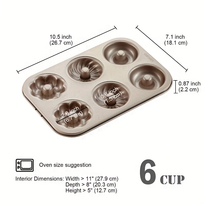 Baking Pan 6 Cup Non stick Donut Pan metal Cookie Sheet - Temu