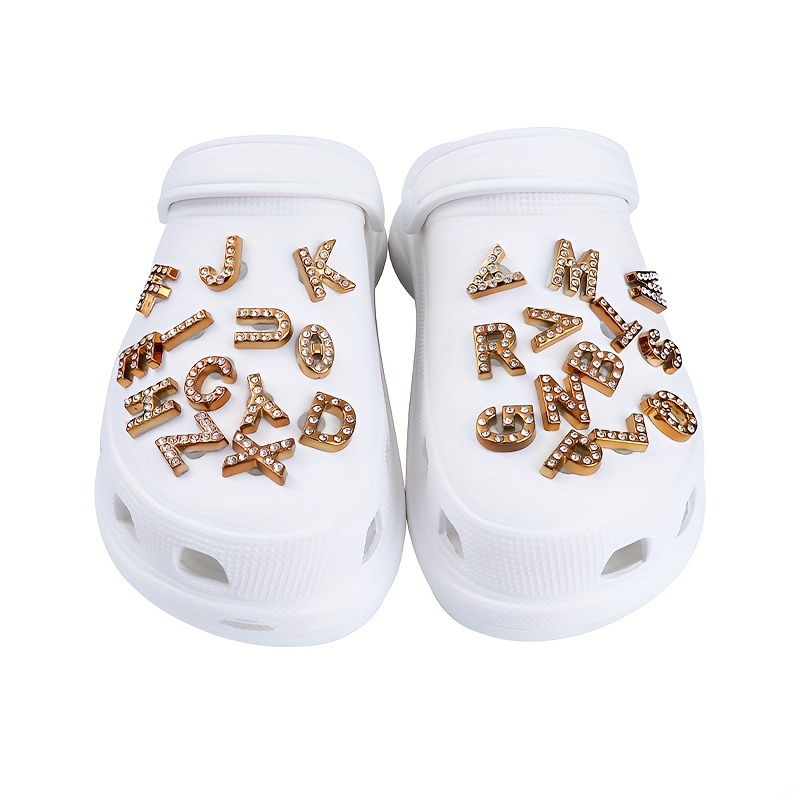 New 26 Alloy Letters Croc Charms Designer DIY Shoes Decaration