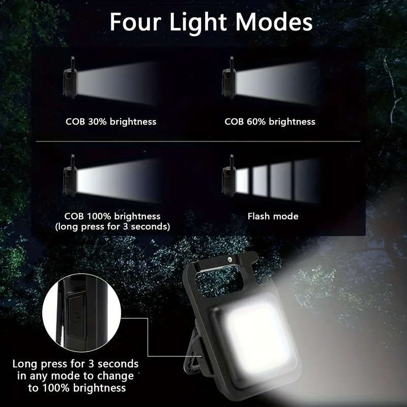 Llavero De Bolsillo Linterna Recargable USB De Luz LED Lampara Impermeable