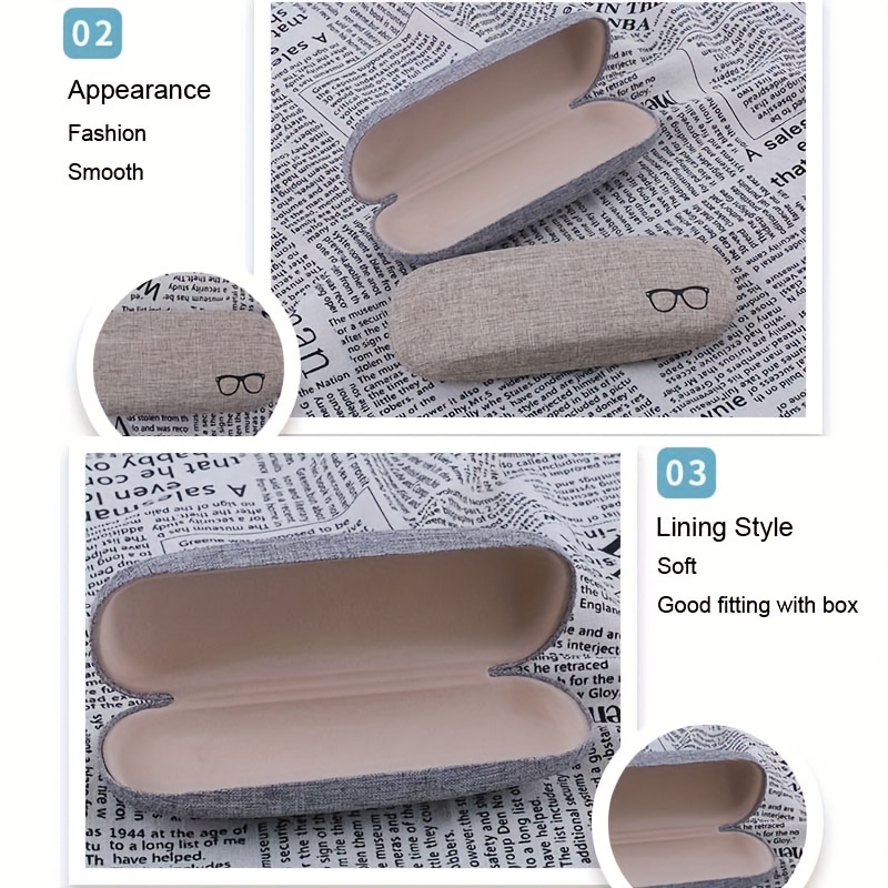 Linen Fabric Eyeglasses Case Hard Shell Protective Glasses Case