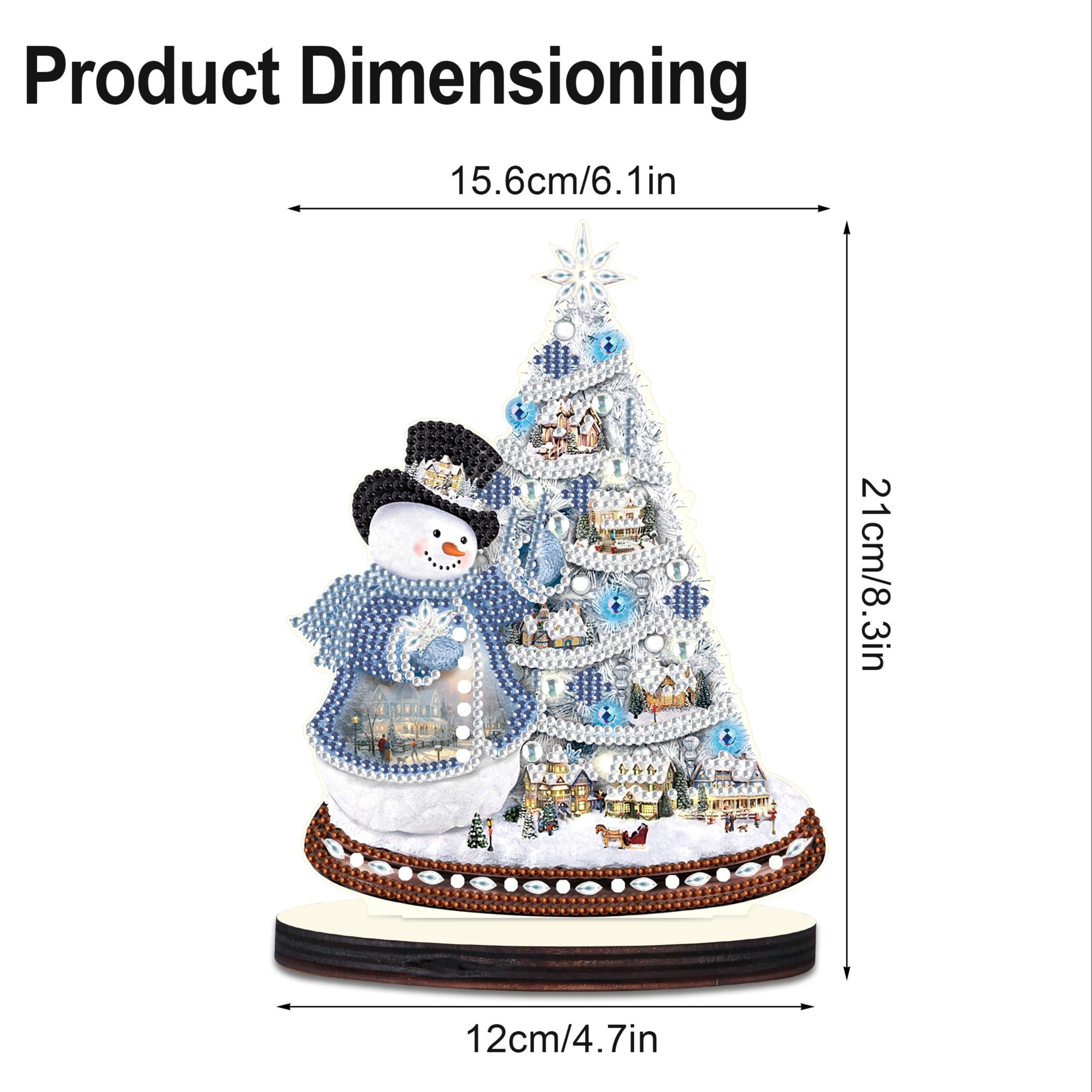 5D DIY Diamond Xmas Decor Snowman Table Top Diamond Painting Kits (#6)