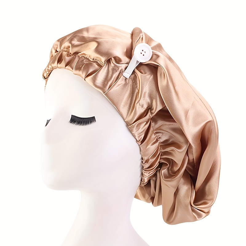 2 Pieces Bonnet Satin Cheveux Nuit, Bonnet De Nuit Satin, Bonnet Soie  Cheveux Nu