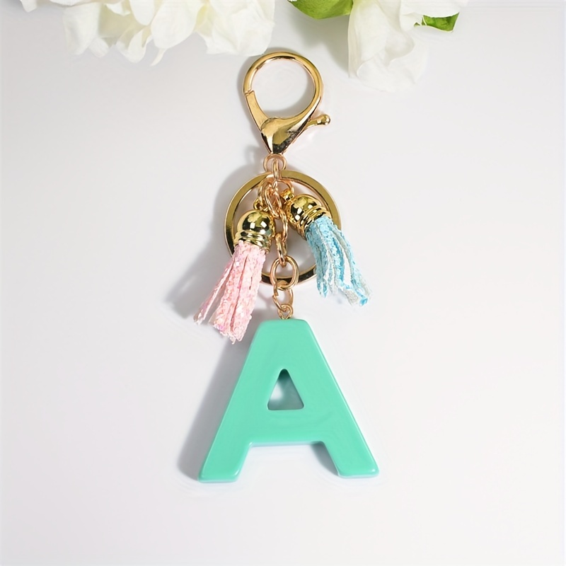 Initial Letter Keychain Pendant Resin Letter Keychain Purse Backpack  Accessories - Temu