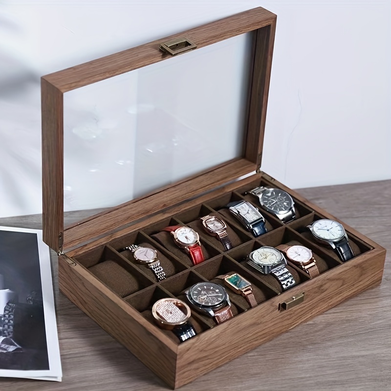 Supporto per orologio in legno di noce con scatola personalizzata,  espositore per orologi in legno da uomo, porta orologi in legno, porta  orologi, scatola regalo per orologi per lui -  Italia