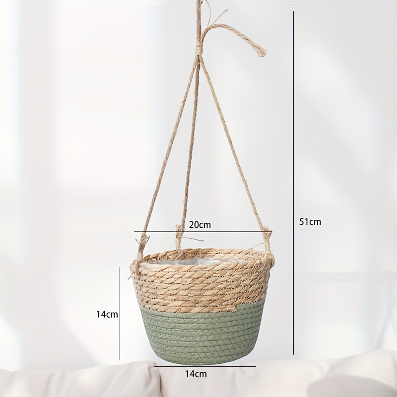Seagrass Jute Rope Plant Basket Indoor Outdoor Straw Flower - Temu