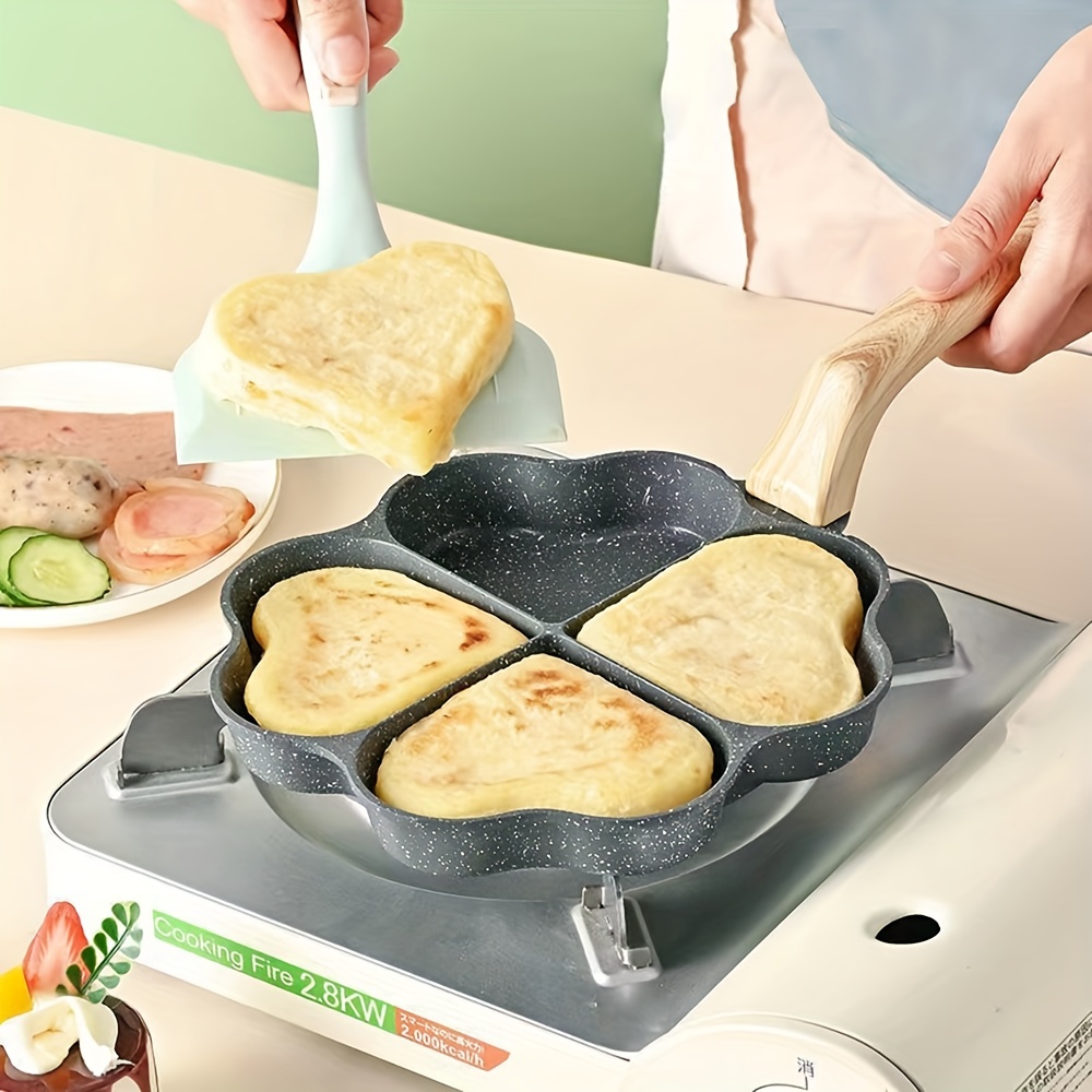 1pc, 4-Cup Frying Pan (7.48''), Durable Nonstick Pancake Skillet, Sectional  Egg Fry Pan, Omelet Pan, For Gas Stove Top And Induction Cooker, Kitchen U