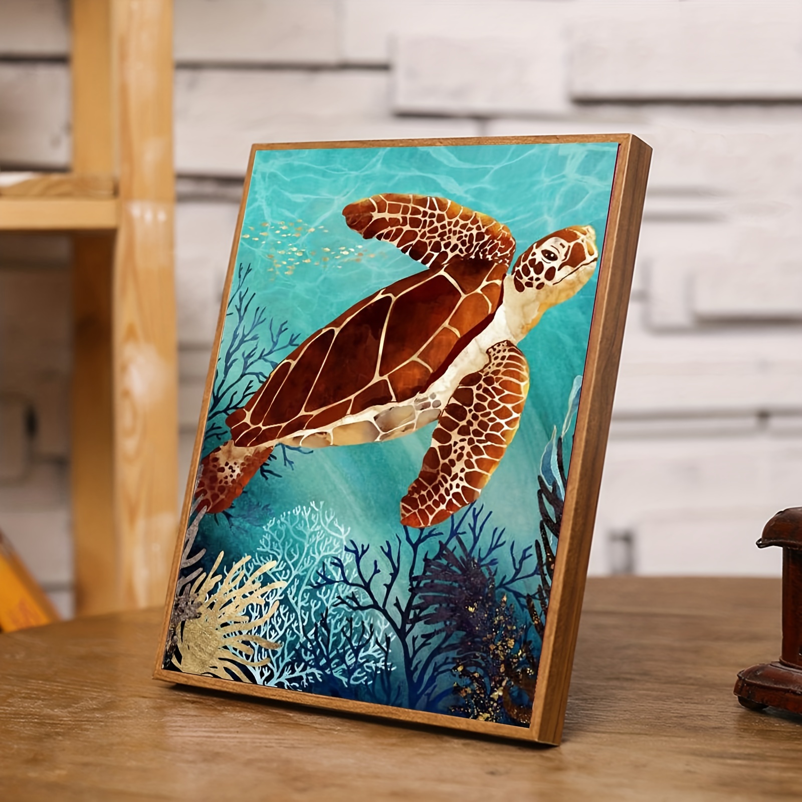Turtle Artificial Diamond Painting Kit Tools For Adults 5d - Temu