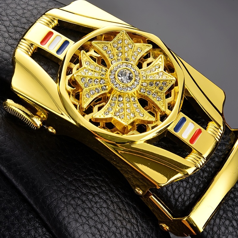 Rotatable Automatic Buckle Men's Belt