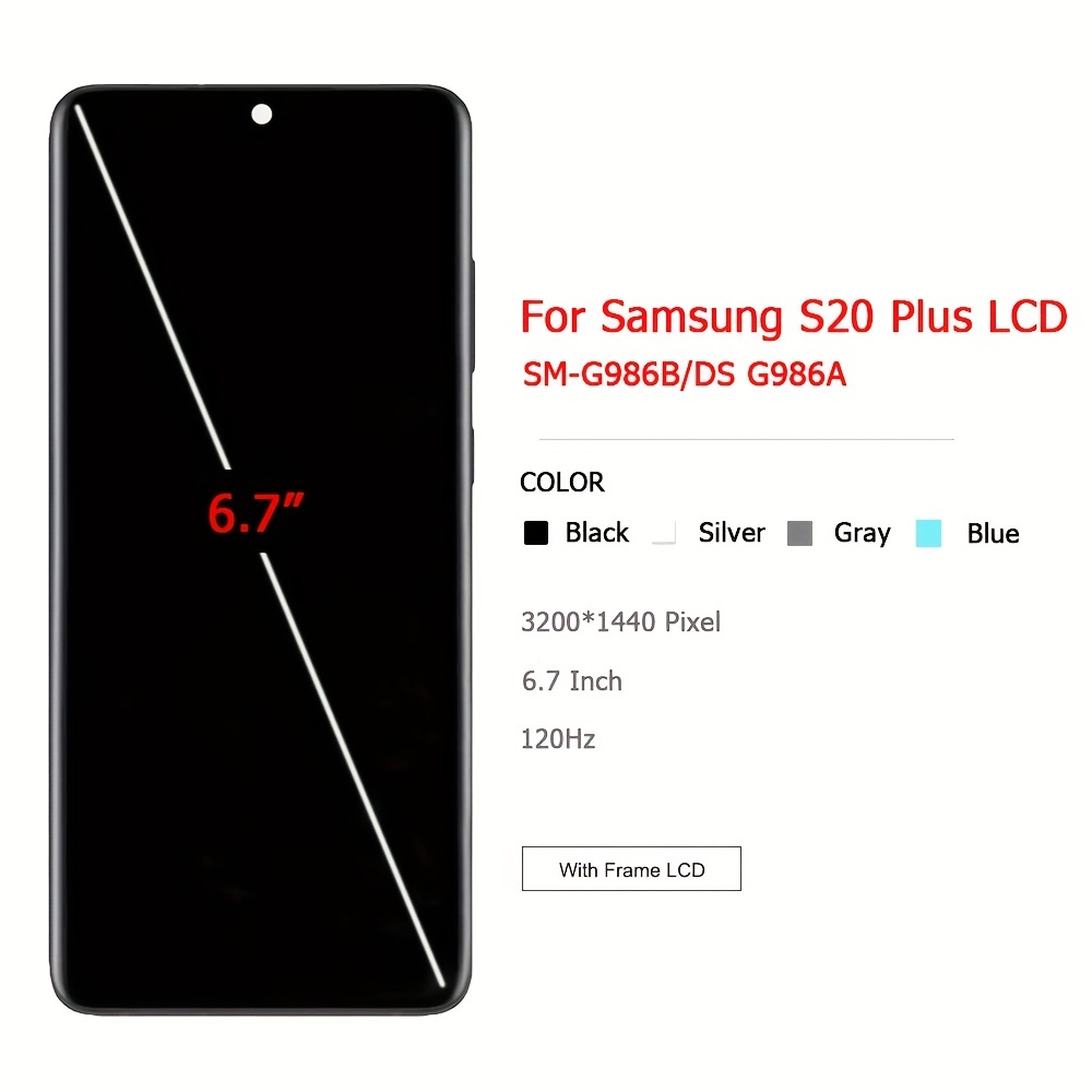 Écran Samsung Galaxy S20+ 4G (G985F) / S20+ 5G (G986B) Noir + Châssis  Origine