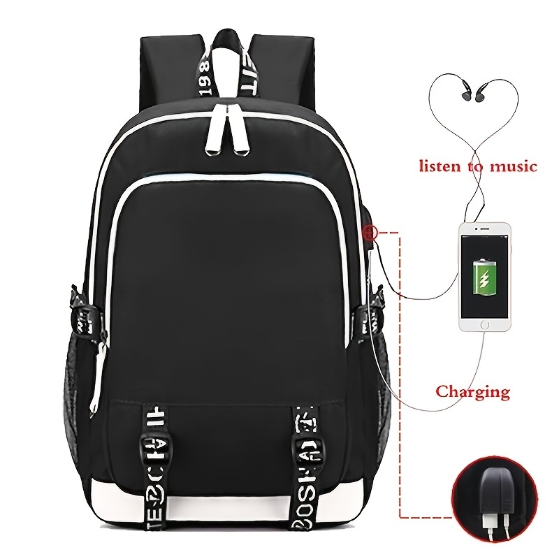 Mochila Gran Capacidad Orificio Cargador Usb Mochila - Temu Spain