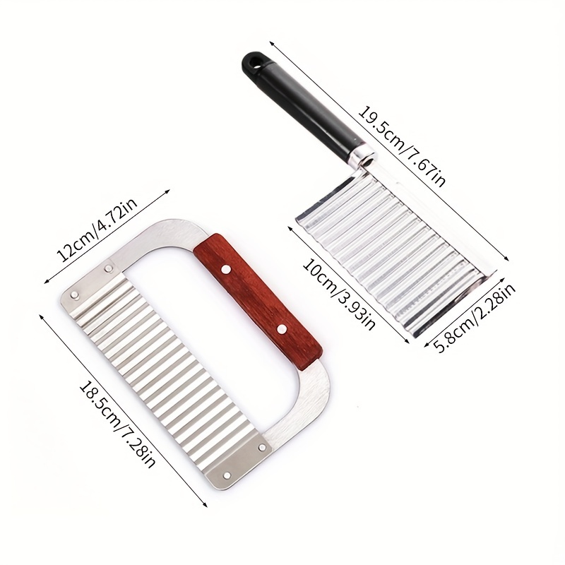 Stainless Steel Wooden Handle Potato Slicer French Fries - Temu