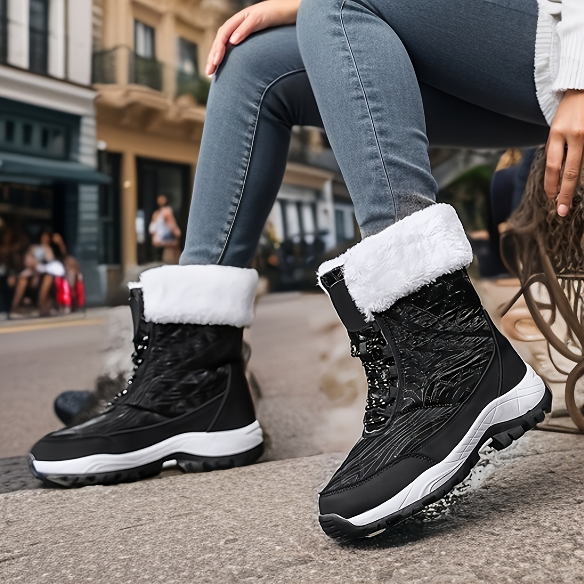 Women's Snow Boots Warm High Top Hiking Boots