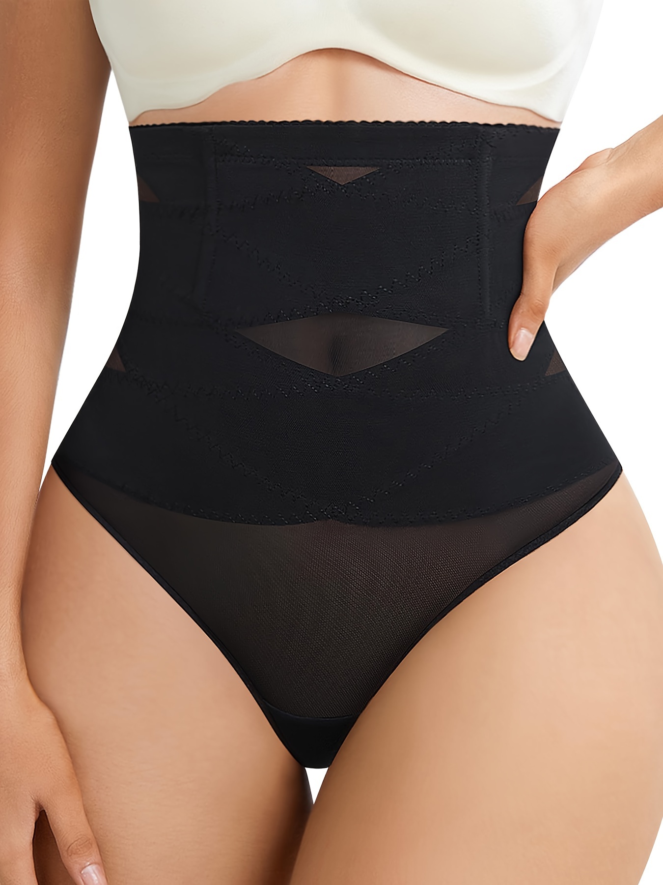 Contrast Lace Shaping Bodysuit, Tummy Control Butt Lifting Slip Body  Shaper, Women's Underwear & Shapewear
