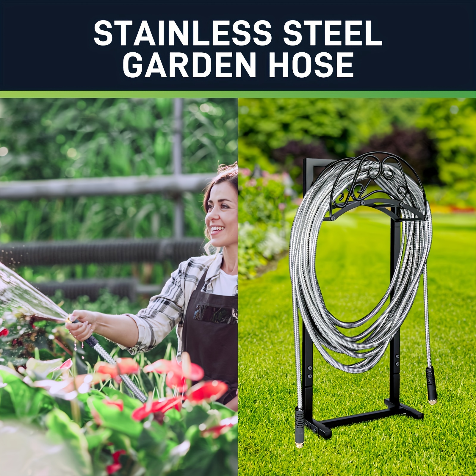 Stainless Steel Metal Garden Hose Heavy Duty Water Hose - Temu United  Kingdom