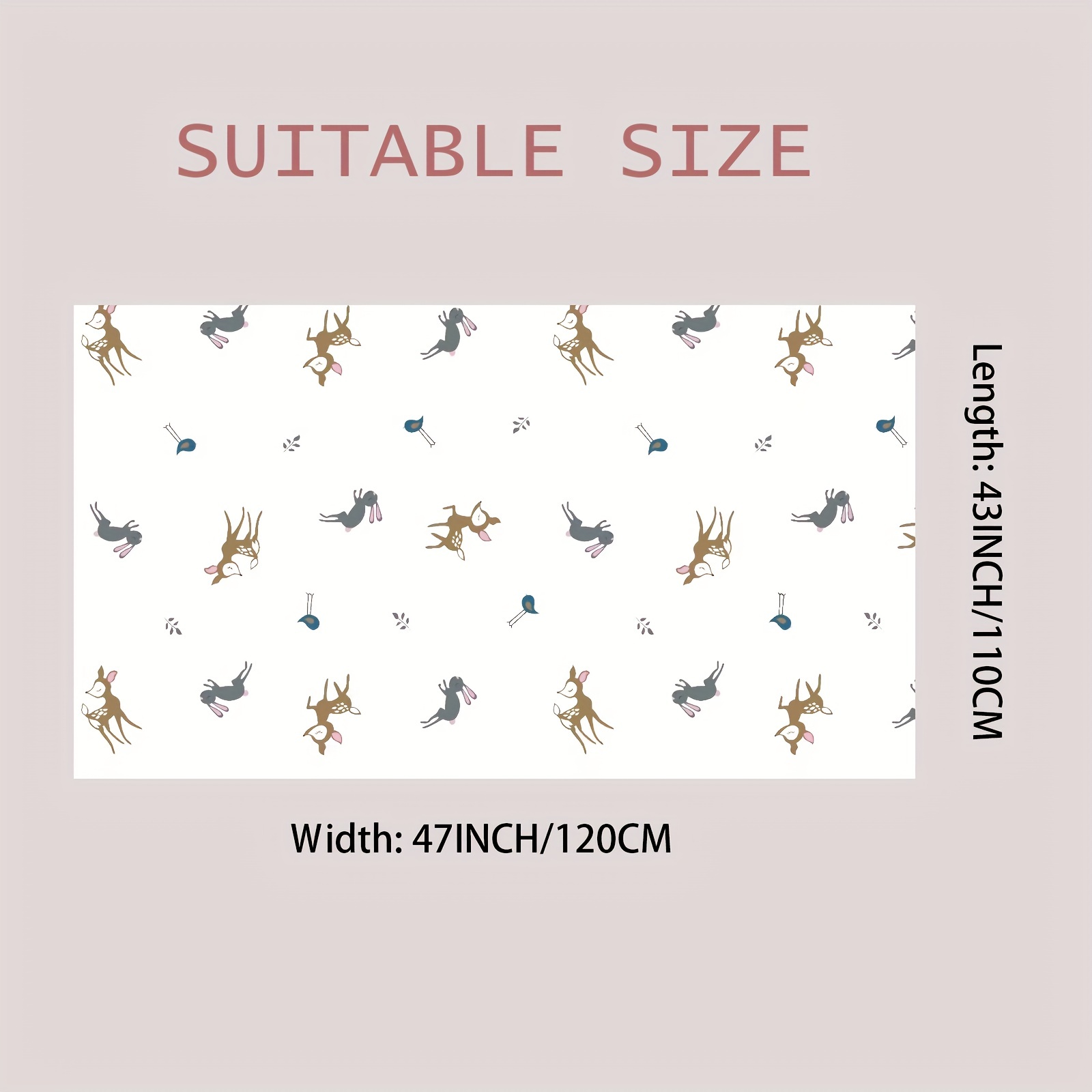Rabbits and Deers Baby Muslin Swaddle Blankets, Soft Organic Bamboo