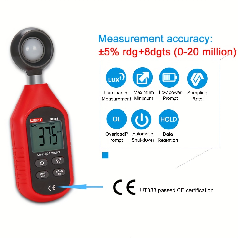 UNI-T UT383 Digital Luxmeter Light Meter Lux / FC Meters