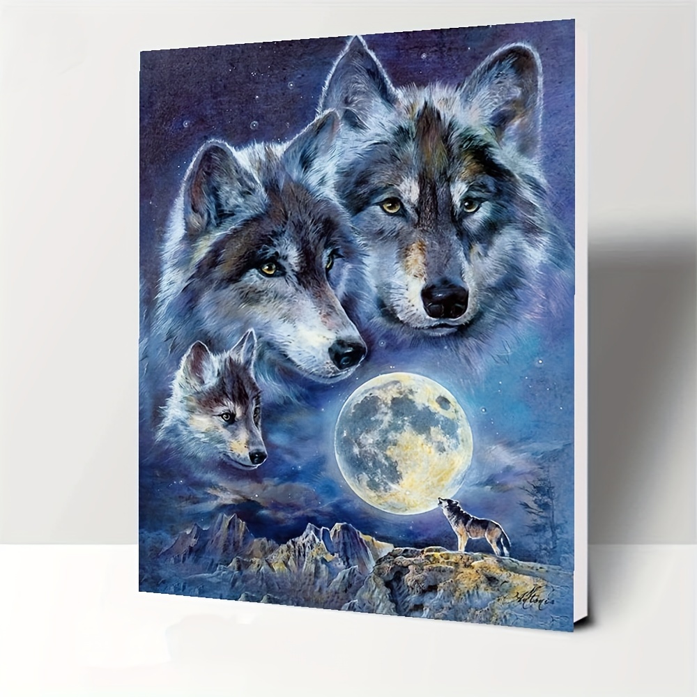 DIY 5D Moon Wolf Diamond Painting Full Drill with Number Kits Home and  Kitchen Fashion Crystal Rhinestone Embroidery Paintings Canvas Pictures  Wall Decoration Gifts Arts and Crafts for Adults and Kids