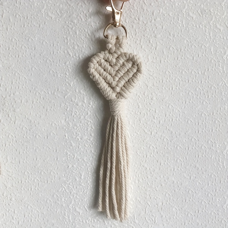 Boho Macrame Keychain Cute Braided Key Chain Ring Purse Bag - Temu