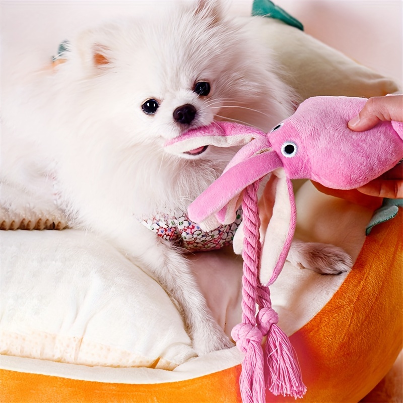 

1pc Squid Design Pet Grinding Teeth Squeaky Plush Toy, Chewing Toy For Dog Interactive Supply