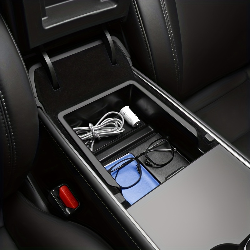 for Tesla Model 3 2024 Highland Center Console Armrest Storage Box  Organizer Central Flocking ABS Car