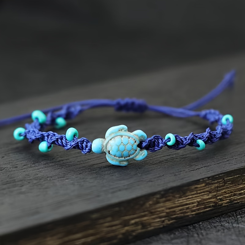 Mens Beaded Bracelet/ Turquoise Seed Bead Bracelets for Women