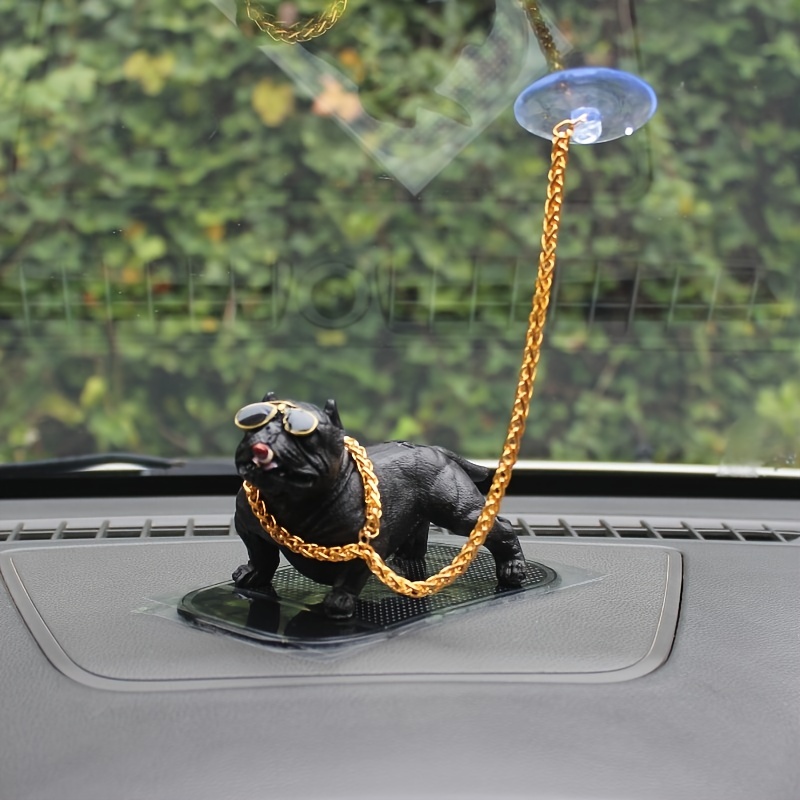 COYOUCO Bully Pitbull Décoration d'intérieur de voiture pour tableau de bord  - Bouledogue français drôle et cool - Accessoires de décoration d'intérieur  de voiture - Marron : : Auto