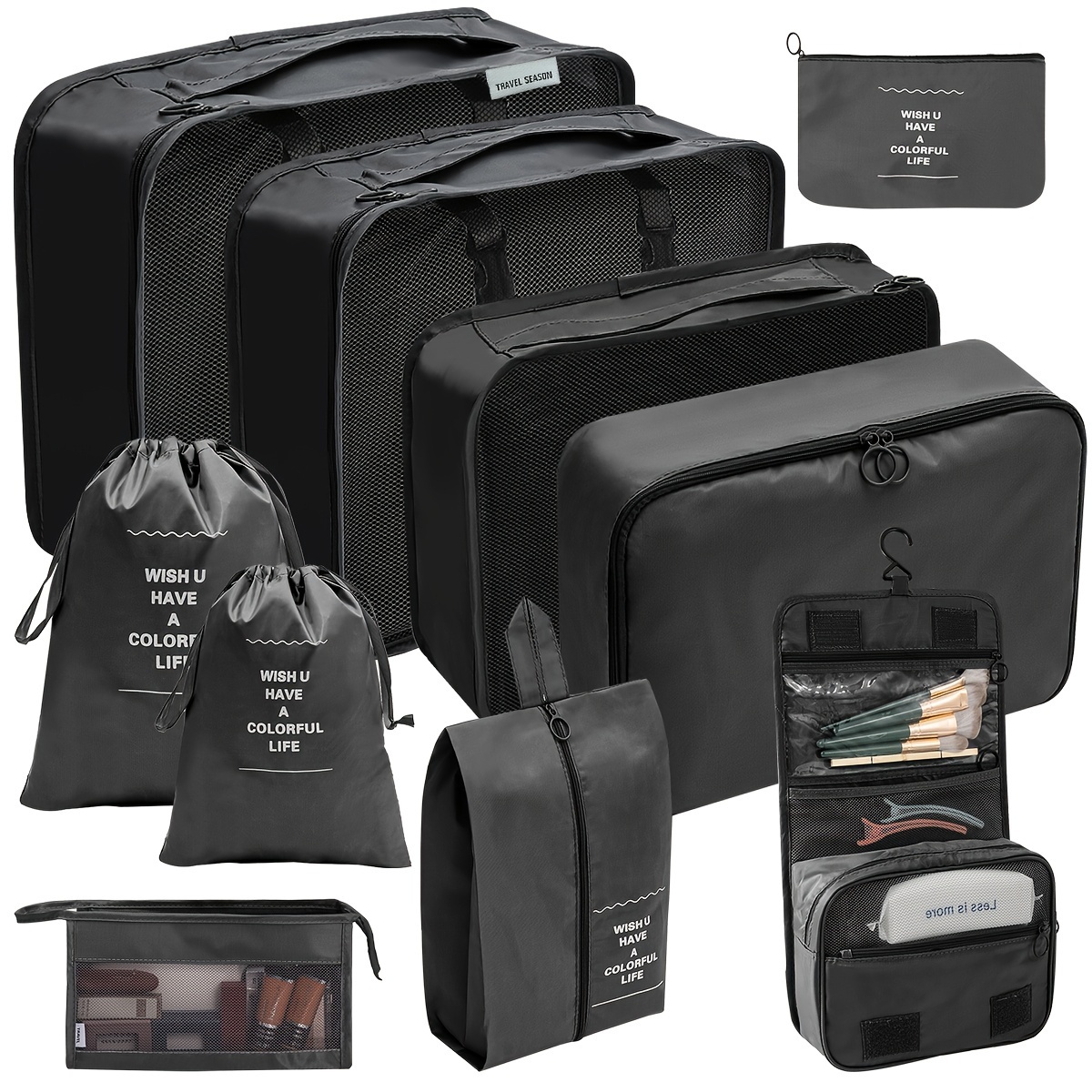 Travel Packing Cubes Portable Mesh Luggage Storage Bag - Temu Canada