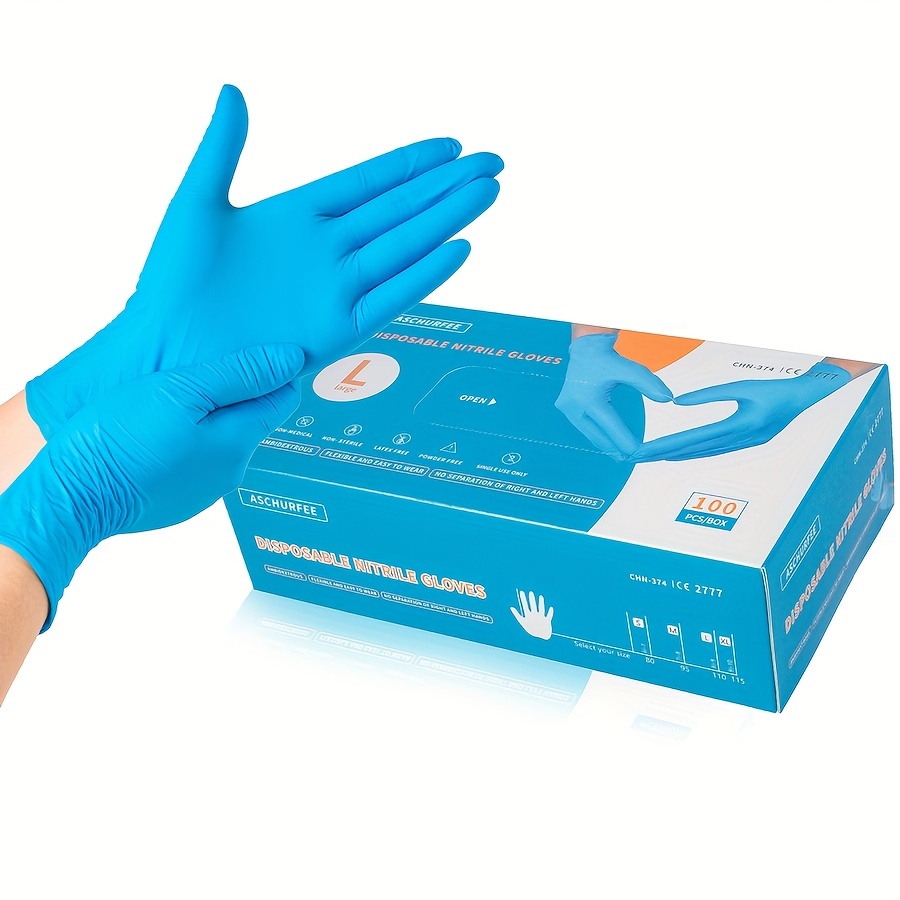 Blue Nitrile Gloves Multipurpose Disposable Safety Temu New Zealand