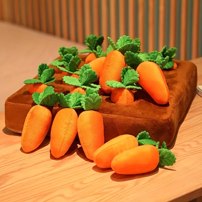 2 Set Garden Carrot Plush Toy Dogs Cats Pull The Carrot Stuffed Toy Pet  Interaction Molars Toy 8 Carrots 