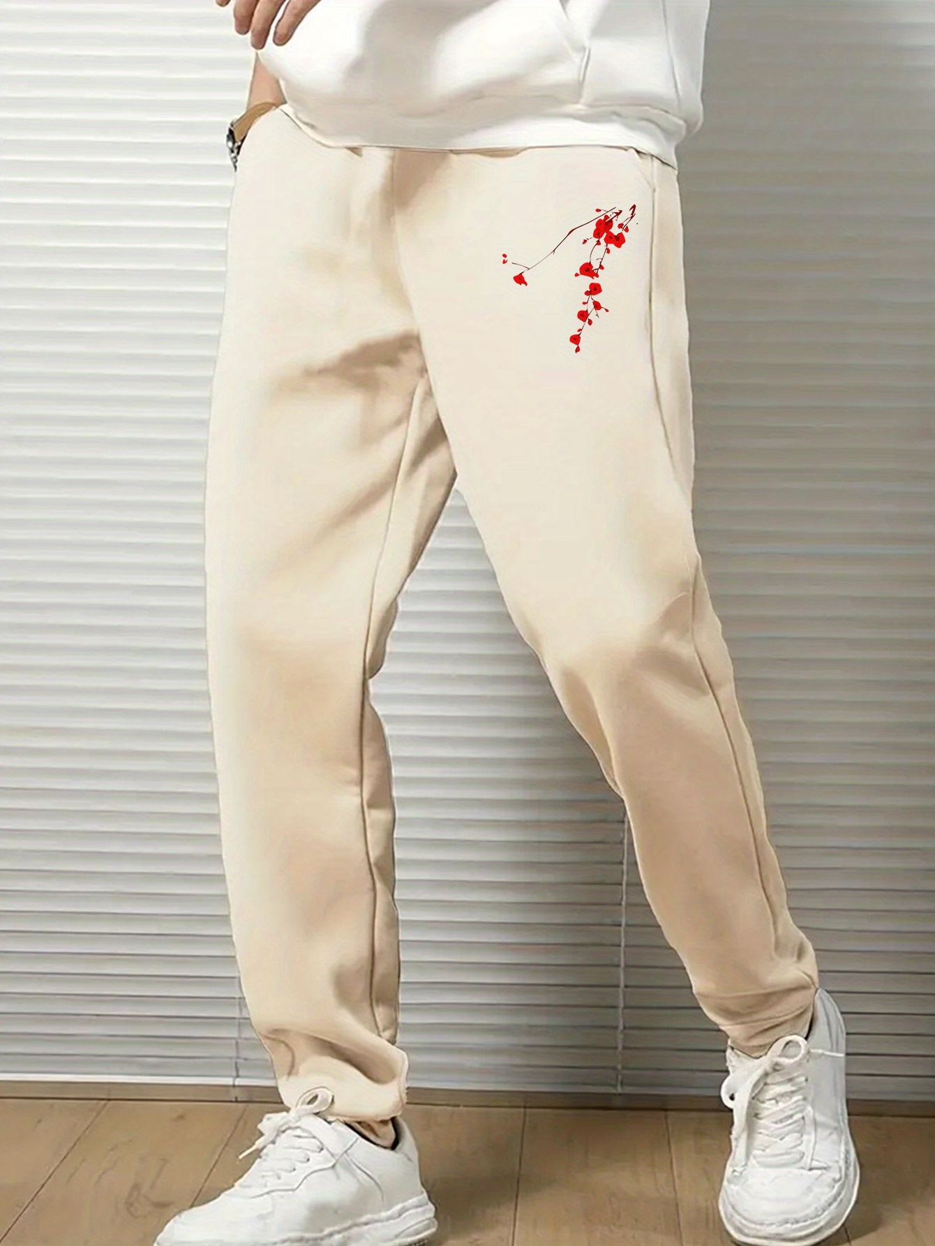 Plum Blossom Drawstring Sweatpants for Men