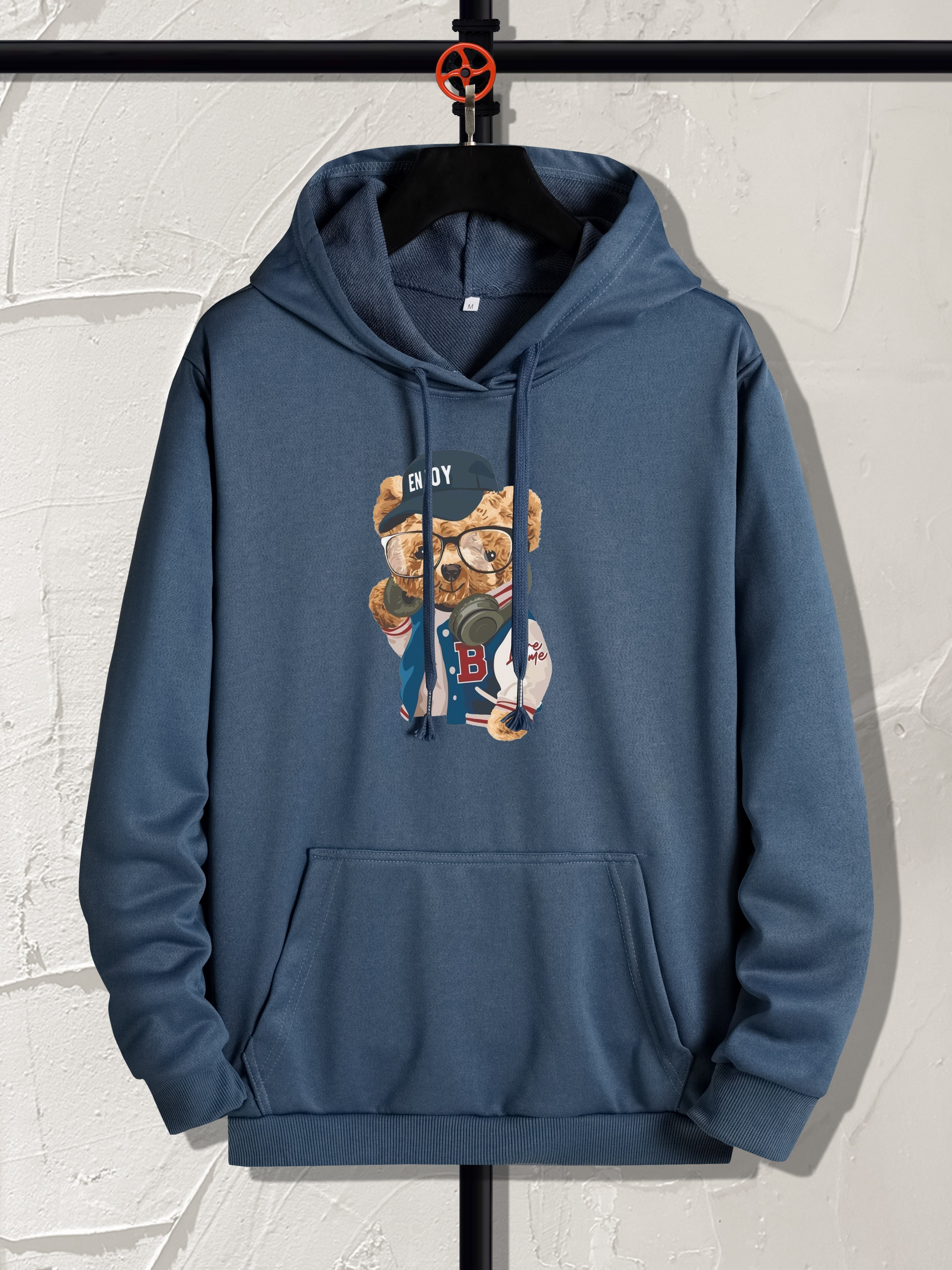 Teddy Bear Print Hoodie Hoodies Hombres Sudadera Capucha - Temu Chile