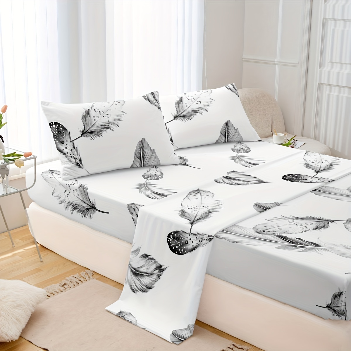 Juego de ropa de cama para niños pequeños de 3 piezas de pollo gris Juego de