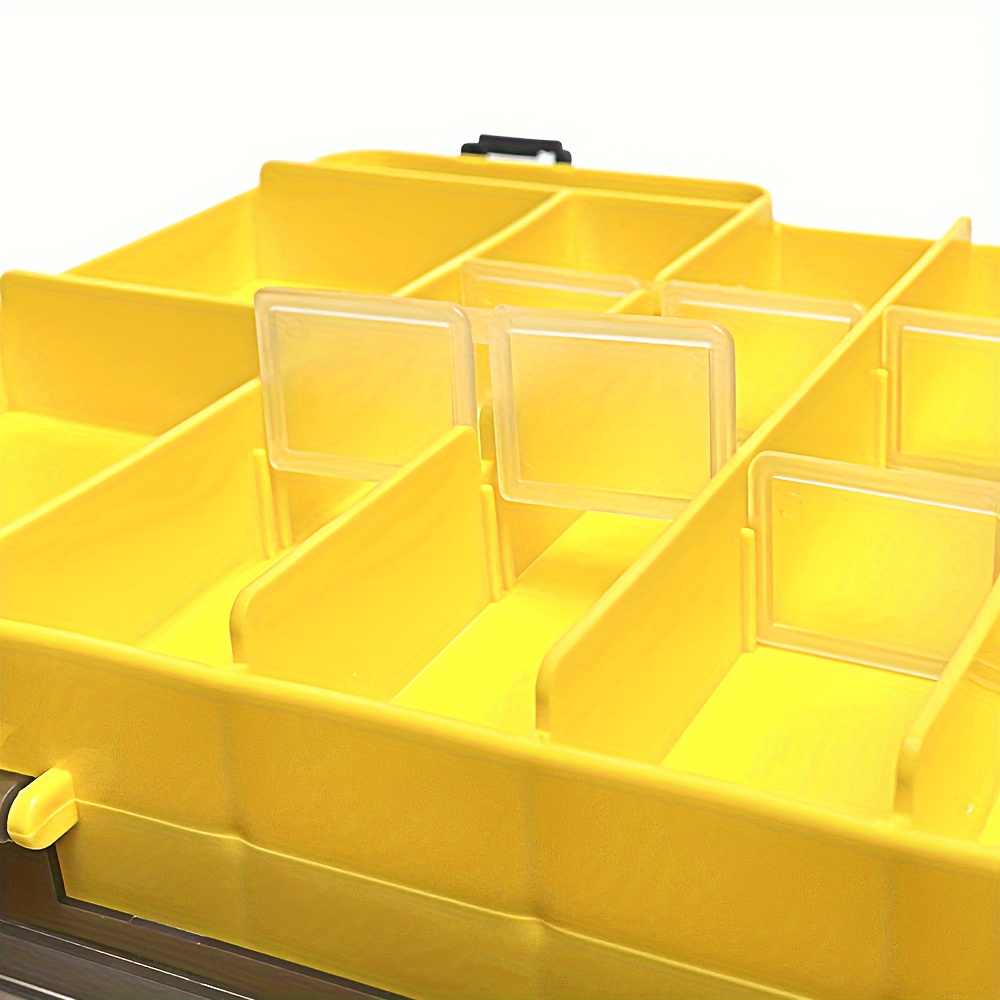 Uadme Double Side Tool Storage Box Hardware Box Storage Tool Box Organizer  Two Layer Plastic Components Storage Box Small Parts Tool Box with