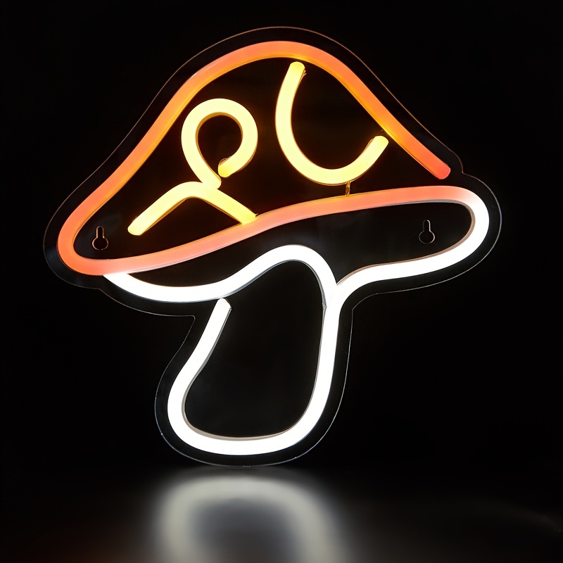 Led Neon Mushroom Cute Neon Sign Usb Powered Neon Signs - Temu