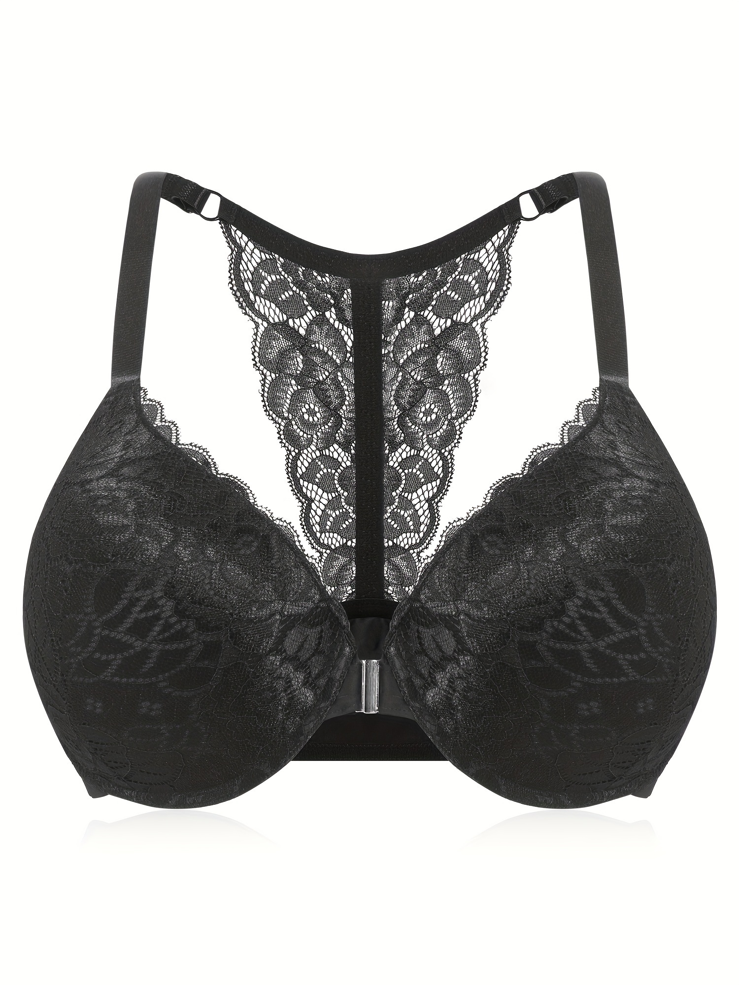 Women's Fashion Plus Size Thin Bra Set Sexy Lace Lingerie N581 (Black, S) :  : Fashion