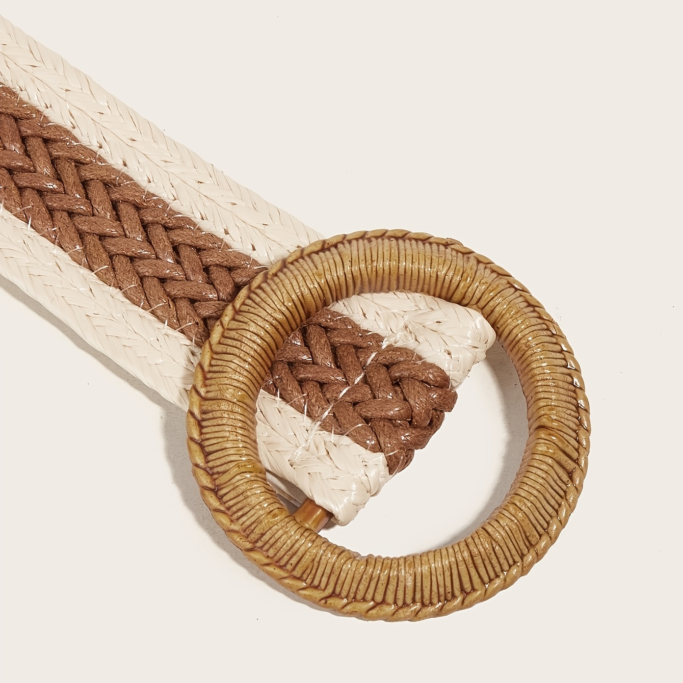 Vintage Braided Wax Rope Straw Belt