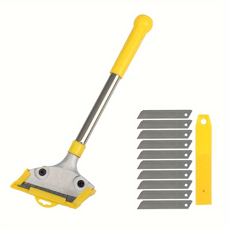 Heavy Duty Razor Blade Scraper 4-inch Floor Scraper Tool w/ 10 Extra Metal  Blade